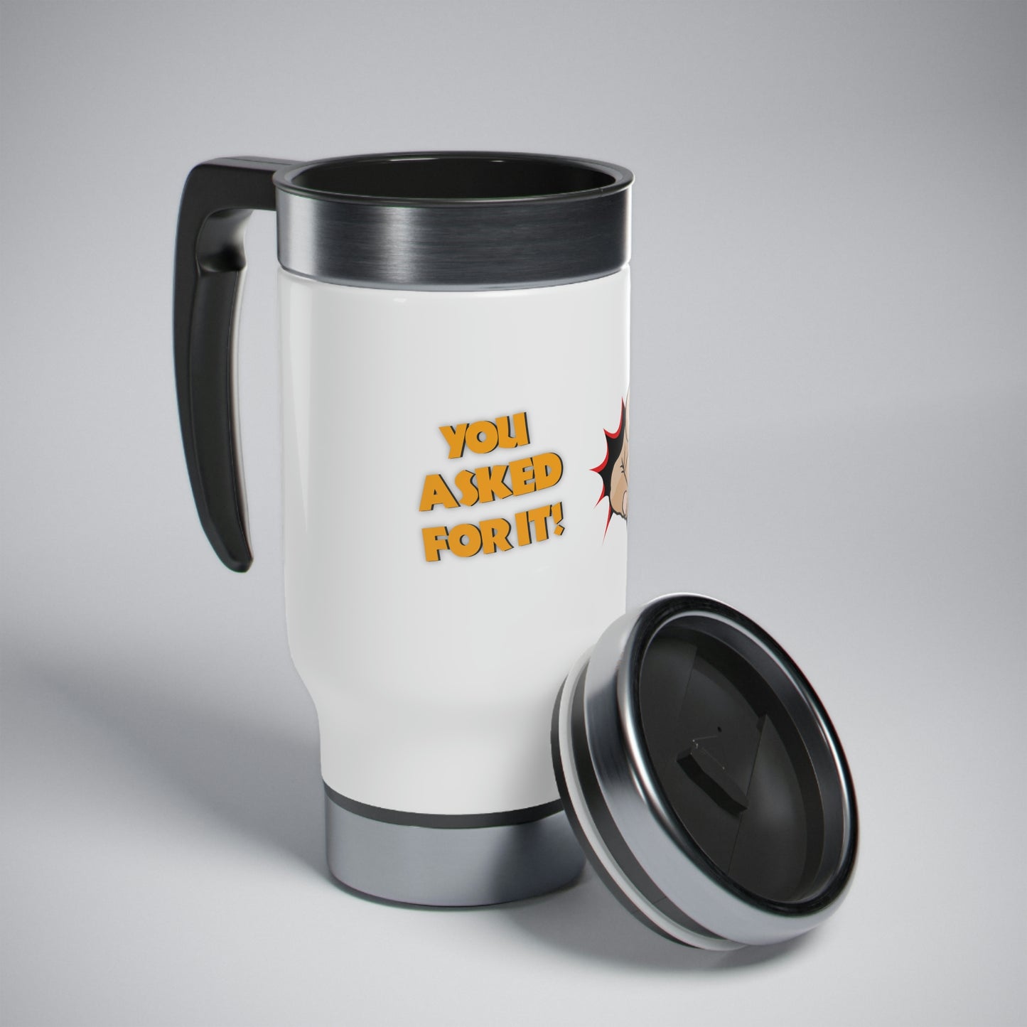 YAFI Logo - Stainless Steel Travel Mug with Handle, 14oz