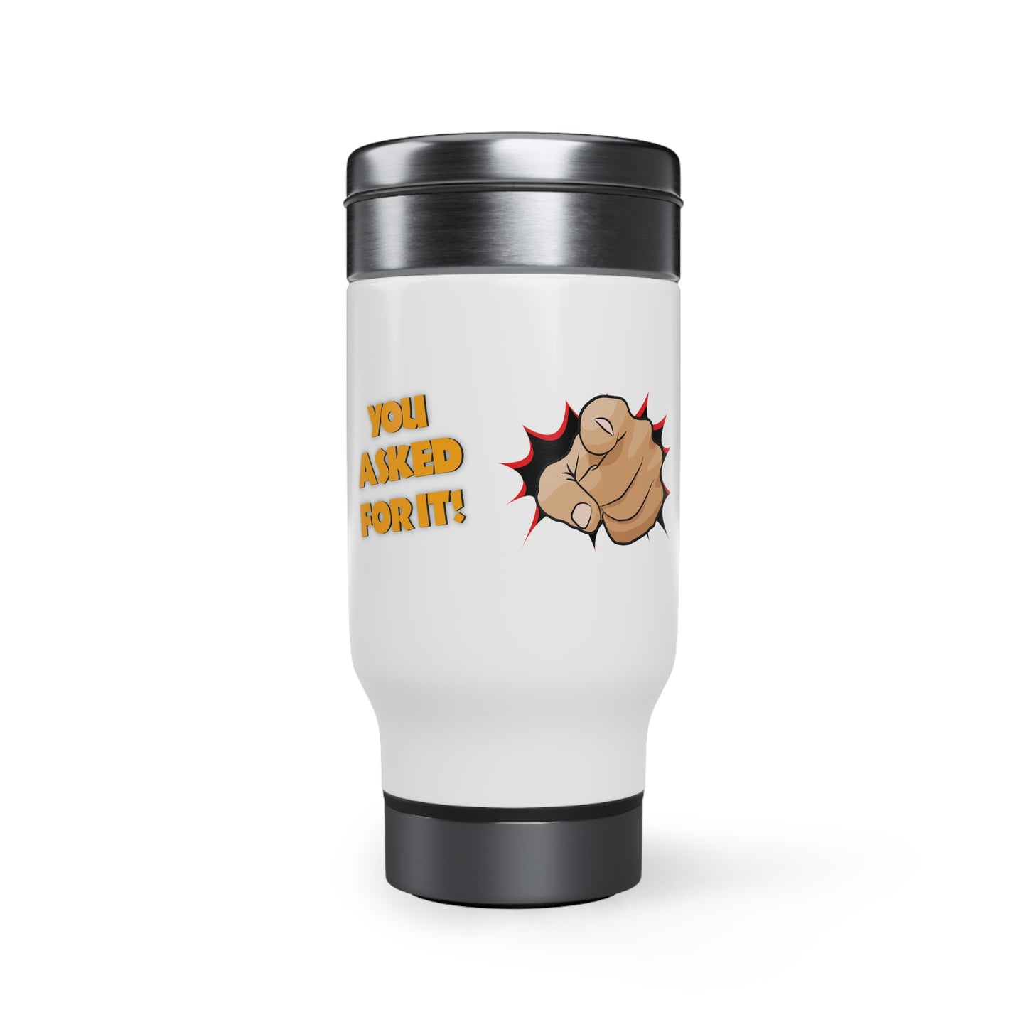 YAFI Logo - Stainless Steel Travel Mug with Handle, 14oz