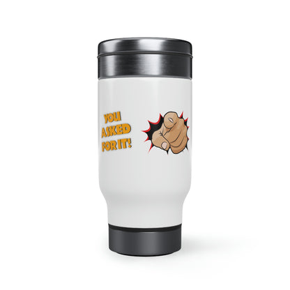 YAFI Logo - Stainless Steel Travel Mug with Handle, 14oz