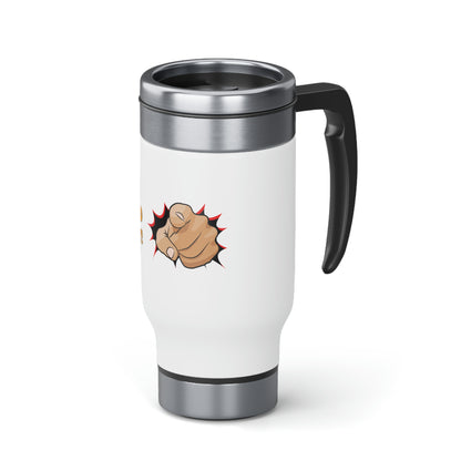 YAFI Logo - Stainless Steel Travel Mug with Handle, 14oz